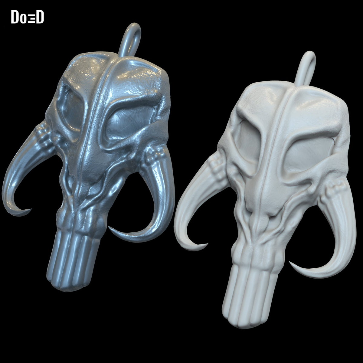 The Child Baby Yoda Mandalorian Skull Necklace Pendant 3D Printable Model #6438