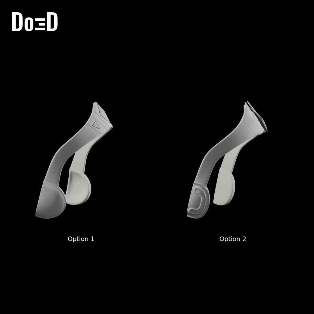 Do3D Ahsoka Tano headpiece, side views of the same Option 1 and Option 2 designs