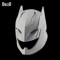 Do3D Batman JL Apokolips helmet, accurate Blender clay render