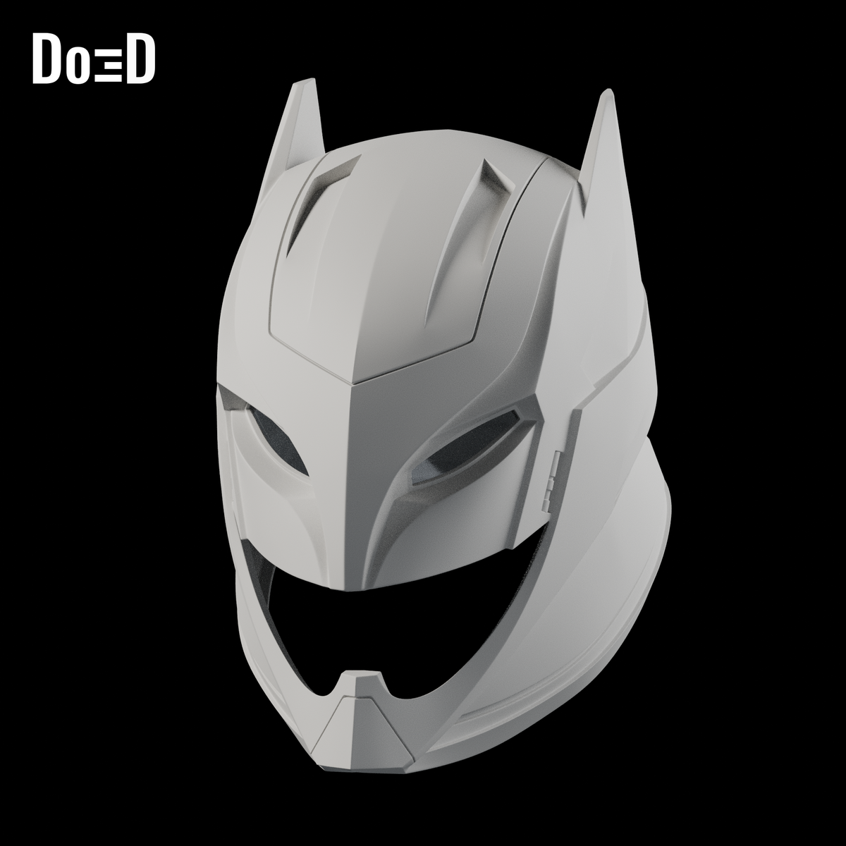 Do3D Batman JL Apokolips helmet, accurate Blender clay render