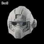 Do3D Anthony Carmine helmet, original model, Blender rendered front three-quarter view