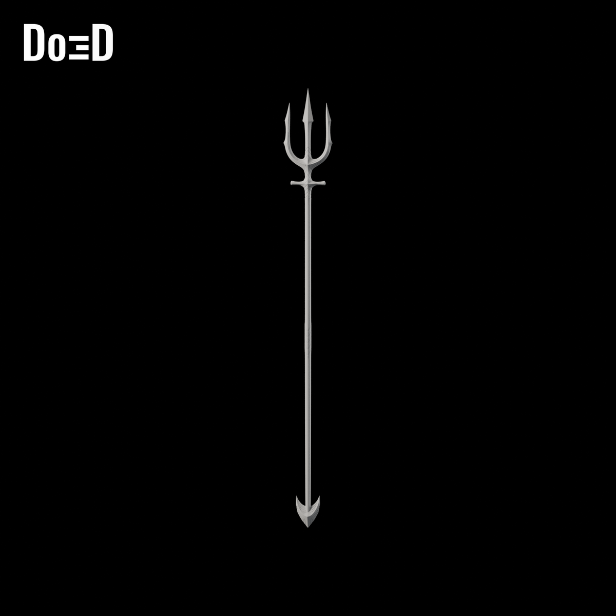 Do3D Aquaman 2018 trident, original model, Blender rendered rear view