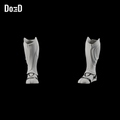 Do3D Beetle B0101 left and right shin calf and foot armor, accurate Blender clay render