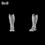 Do3D Beetle B0101 left and right shin calf and foot armor, accurate Blender clay render