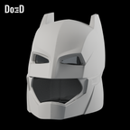 Do3D armored Batman BvS helmet, accurate Blender clay render with glass on original eye inserts