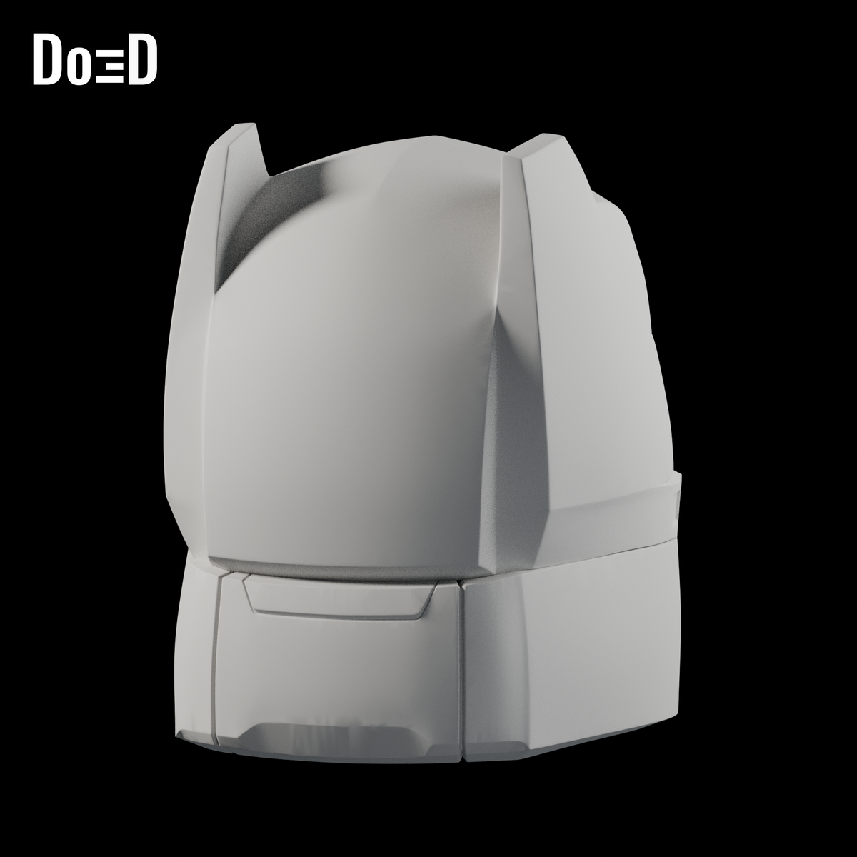 Do3D armored Batman BvS helmet, rear view of the same original helmet