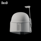 Boba Fett Star Wars Helmet (From Mandalorian) | 3D Printable Model STL File #BF1 — Helmet: rear -Z, source +Y upright. Source-faithful Blender clay render.