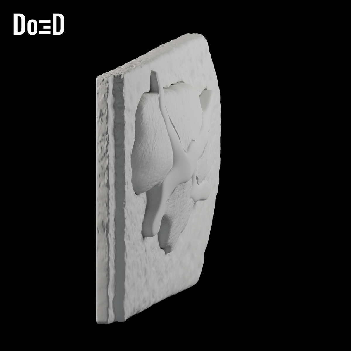 Do3D Baylan Skoll belt buckle, side view of the same supplied configuration