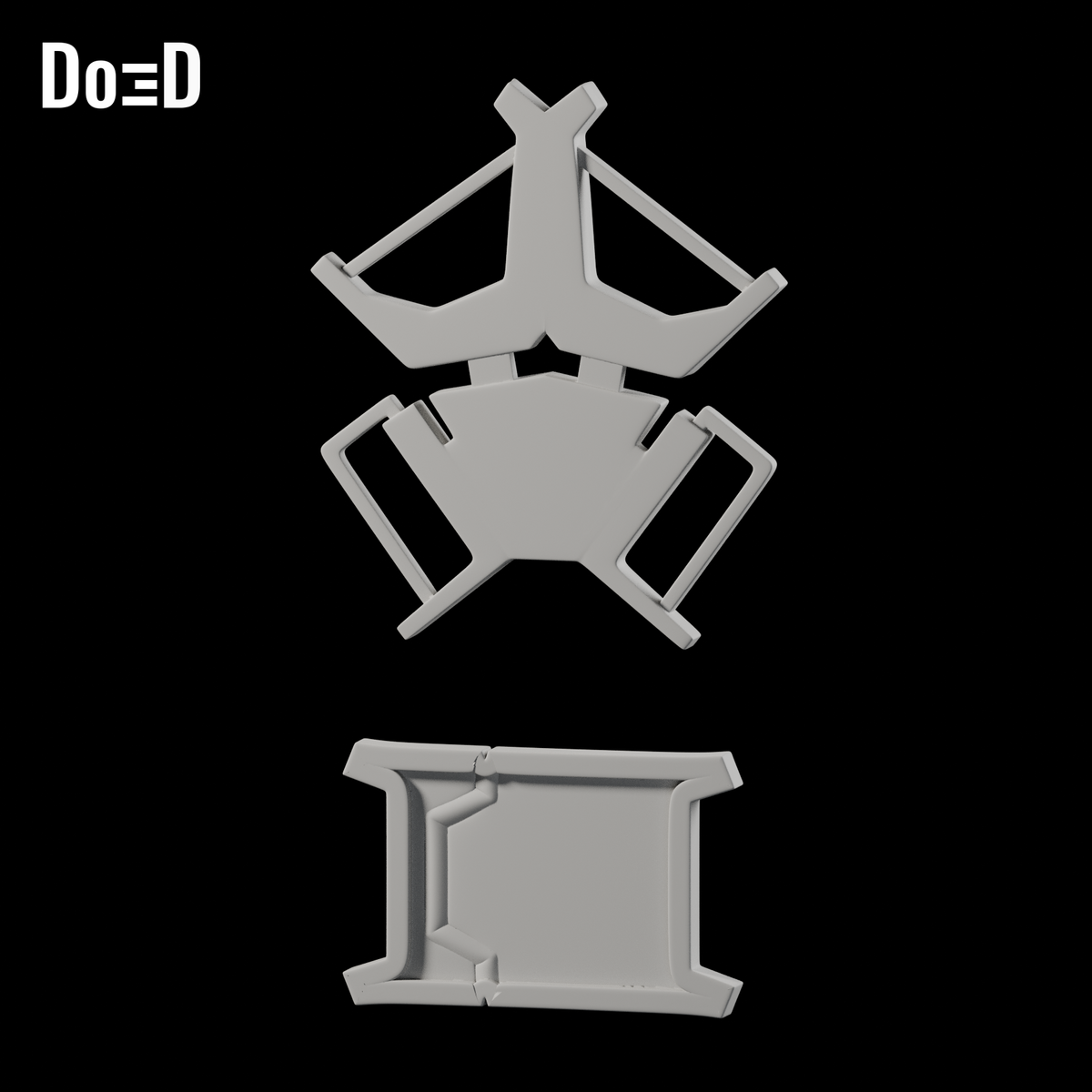 Do3D Captain America Endgame harness and belt buckle components, rear view of the same supplied set