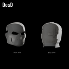 Do3D Crossbones front shell and back shell, reverse/interior views of the same two original components