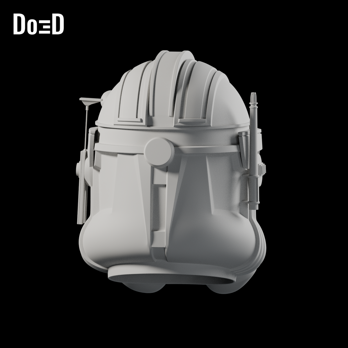 Do3D Commander Cody Helmet Star Wars: The Clone Wars | 3D Model Project #2821; Helmet: rear +Y, source +Z upright; original model, Blender render