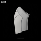Do3D Clone Trooper #3341 abdomen armor, original source pose, side view in Blender clay