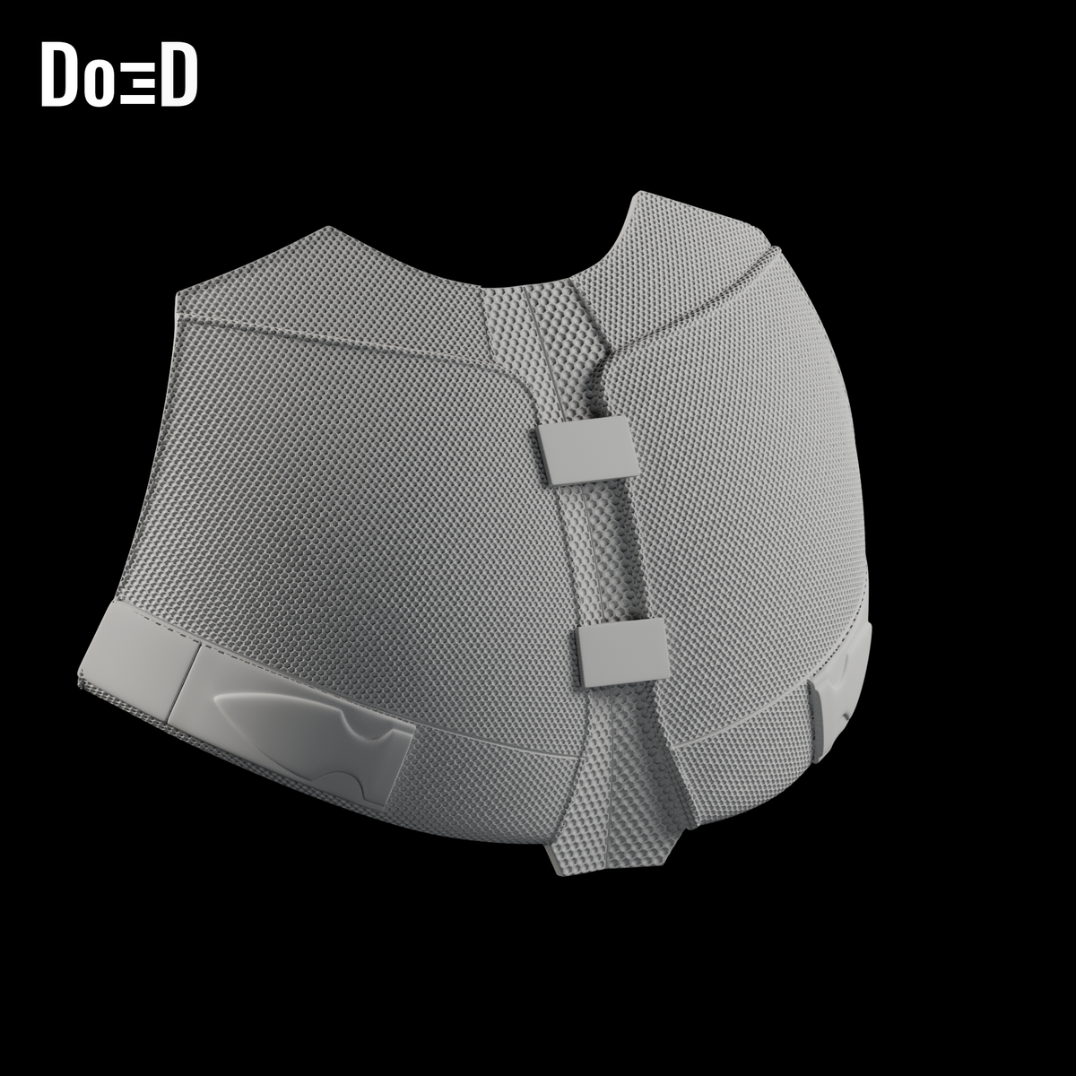 Do3D Deadpool 3 chest armor, side view of the same chest