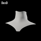 Do3D Batman v Superman neck armor, rear view of the same neck-only model