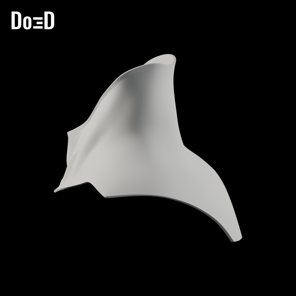 Do3D Batman v Superman neck armor, side view of the same neck-only model