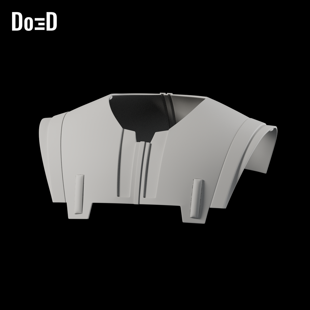 Do3D Ezra Ahsoka collar and shoulder armor, accurate Blender clay render