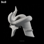 Do3D ESO Nord #1790 helmet, original source pose, side view in Blender clay