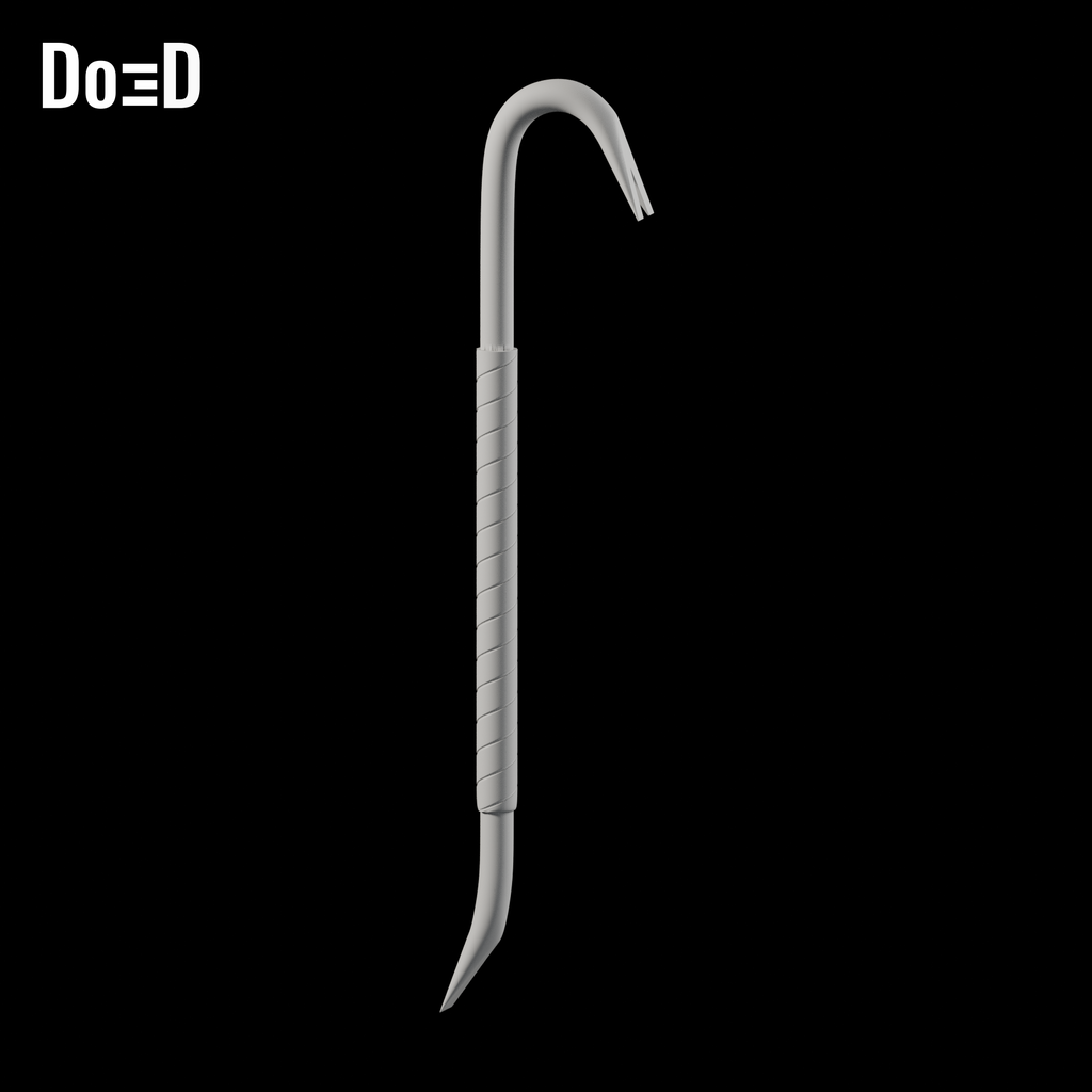 Do3D Fortnite 5028 cosmetic crowbar prop, accurate Blender clay render