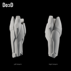 Do3D Genji Overwatch forearm pair, rear views of the same original left and right components