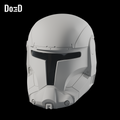 Republic Commando Star Wars helmet, original supplied model with glass visor, Blender rendered front view