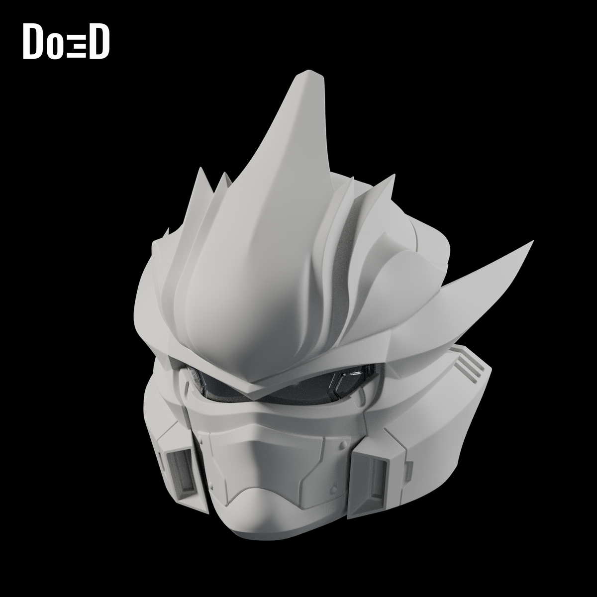 Do3D Halo Hayabusa helmet with glass on the supplied lens, accurate Blender render