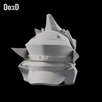 Do3D Halo Hayabusa helmet with glass on the supplied lens, rear view of the same supplied configuration