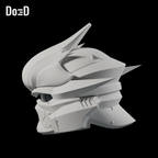 Do3D Halo Hayabusa helmet with glass on the supplied lens, side view of the same supplied configuration