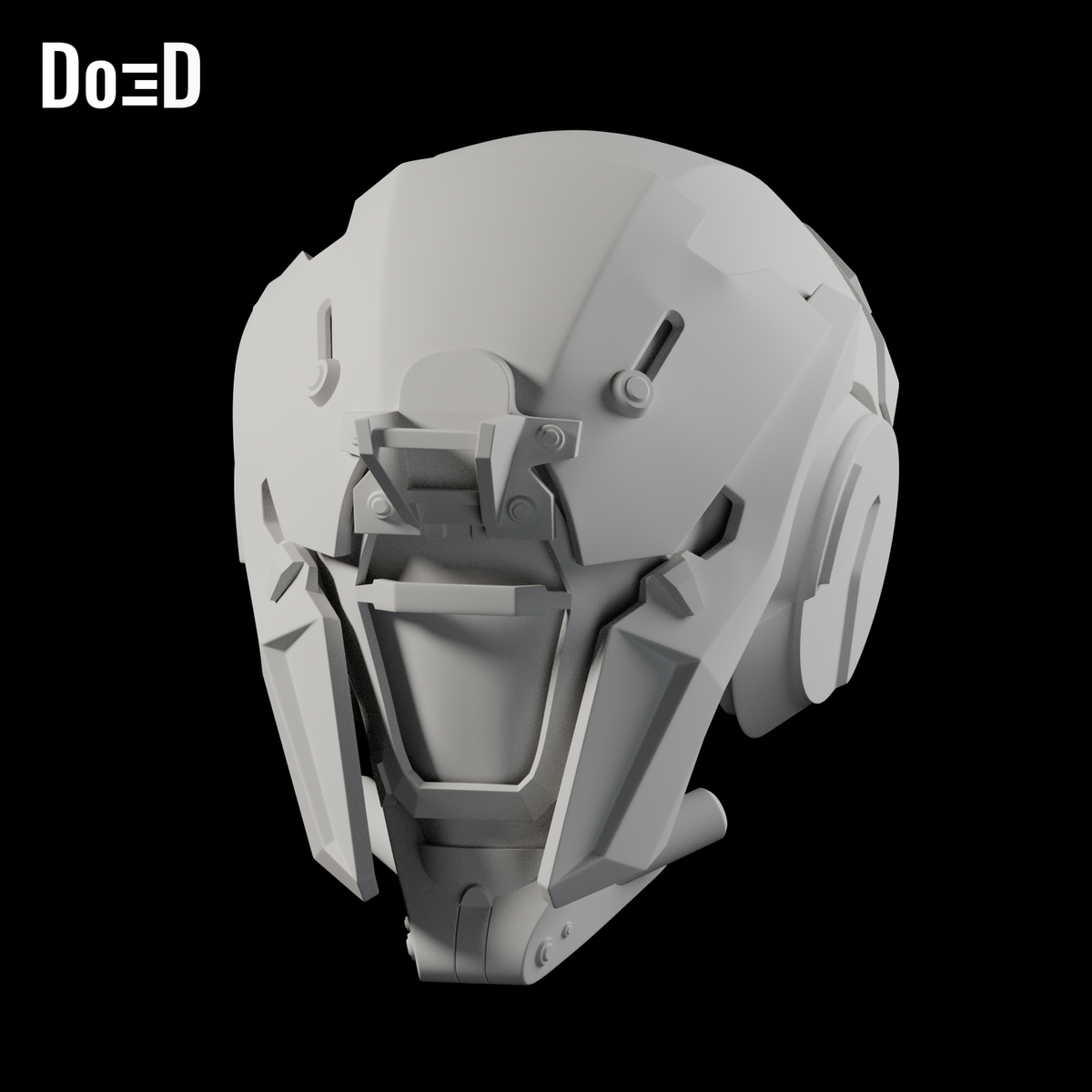 Do3D Destiny Locus Watcher I Warlock helmet, accurate Blender clay render
