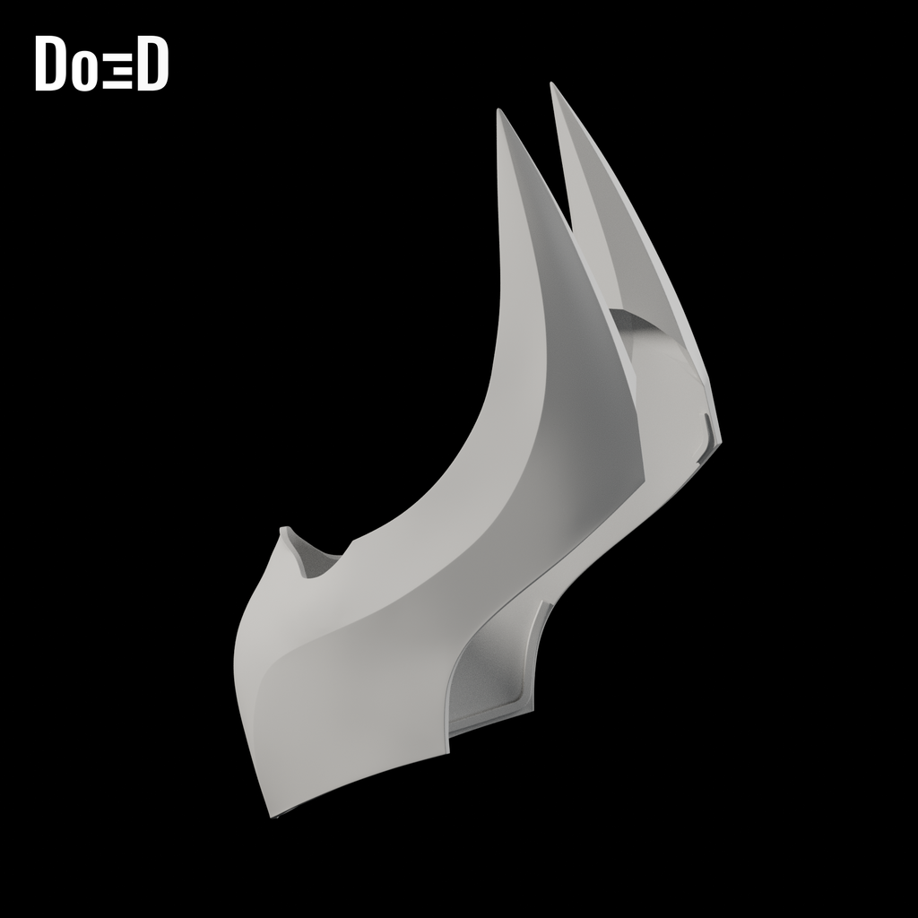 Do3D Batman mouth cover, side view of the same supplied mouth cover