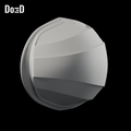 Moon Knight Bare Shells Only | 3D Printable STL File M112; Left original shoulder: exterior oblique A, source +1X / +Z upright; source-exact Blender clay render on black background