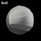 Moon Knight Bare Shells Only | 3D Printable STL File M112; Left original shoulder: exterior oblique A, source +1X / +Z upright; source-exact Blender clay render on black background