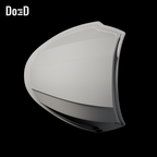 Moon Knight Bare Shells Only | 3D Printable STL File M112; Left original shoulder: exterior rim/profile (+Y biased toward outer face), +Z upright; source-exact Blender clay render on black background