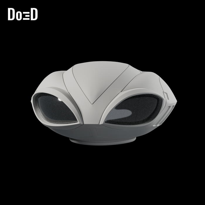 Do3D Black Manta helmet, original model, Blender rendered front three-quarter view