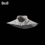 Nightwing Neck Guard Piece | 3D Model Project #4746 — Standard neck guard: front -Y, slight three-quarter, source +Z upright. Source-faithful Blender clay render.