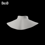 Nightwing Neck Guard Piece | 3D Model Project #4746 — Standard neck guard: rear +Y, source +Z upright. Source-faithful Blender clay render.