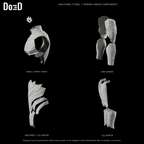 Nightwing Titans primary armor components, side views of the same original supplied groups