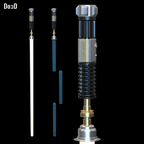 Obi-Wan Kenobi lightsaber STL model OK16, rendered on black with the current white Do3D logo