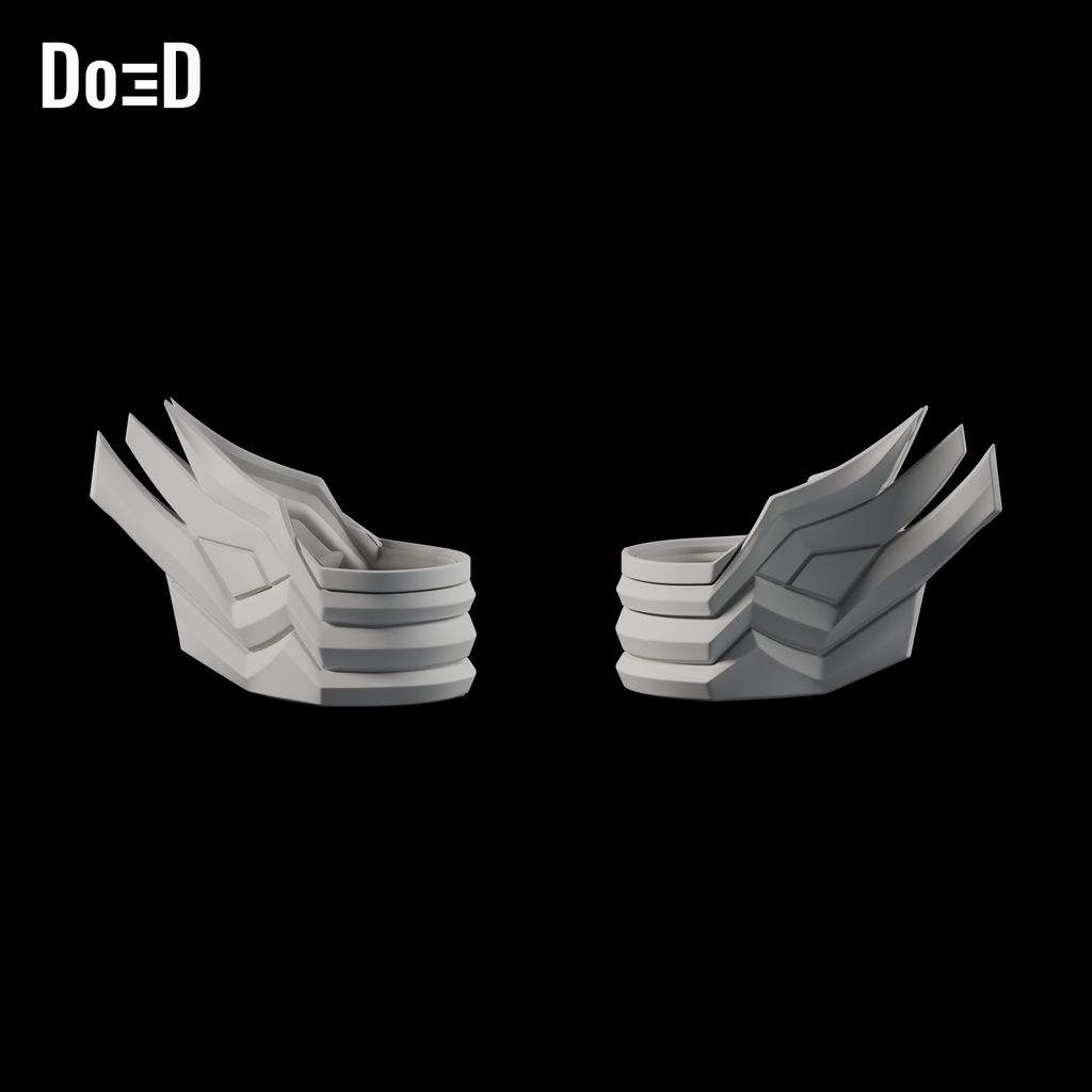 Do3D Overwatch Pink Mercy OM22 left and right cuffs, accurate Blender clay render