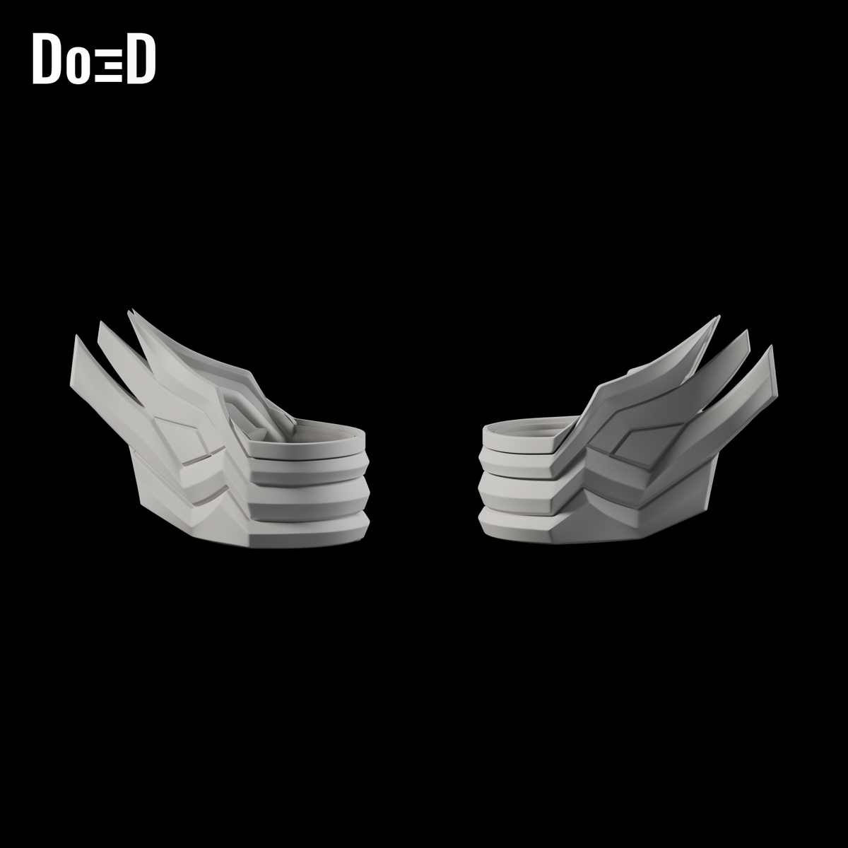 Do3D Overwatch Pink Mercy OM22 left and right cuffs, accurate Blender clay render