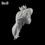 Do3D Princess Peach helmet, side view of the same mesh-eye configuration