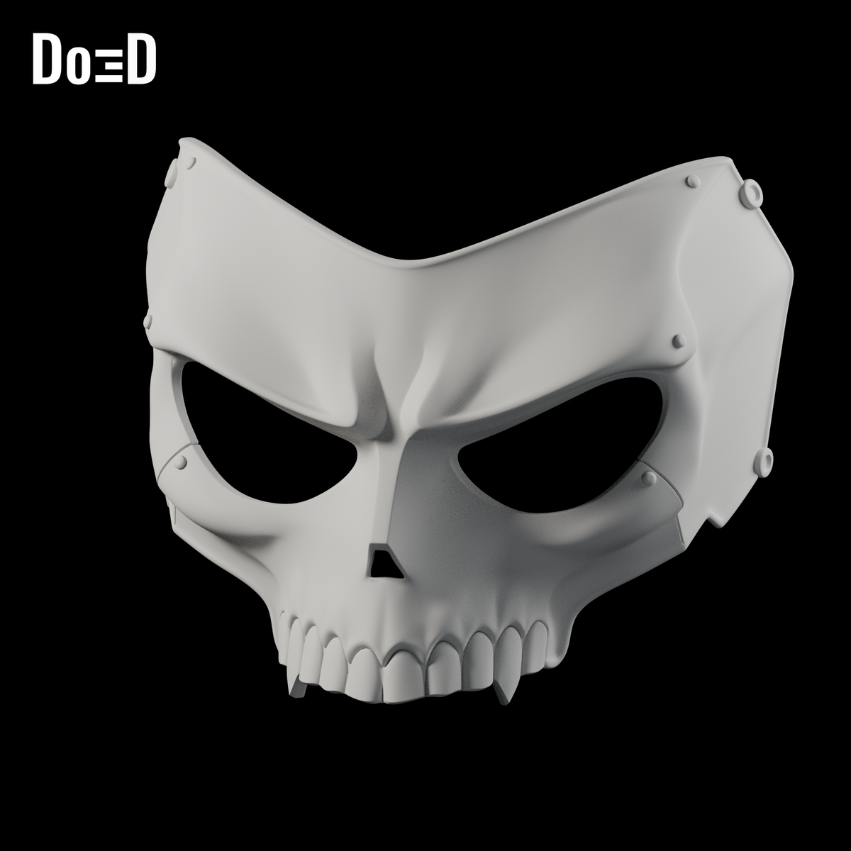 Do3D PM7 Ryuji Sakamoto Skull Persona 5 mask, accurate Blender clay render
