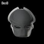 Do3D Predator 2018 Helmet Bio-Mask Cowl | 3D Printable Model #2705; Bio-mask rear/interior (+Y), open rear retained; original model, Blender render