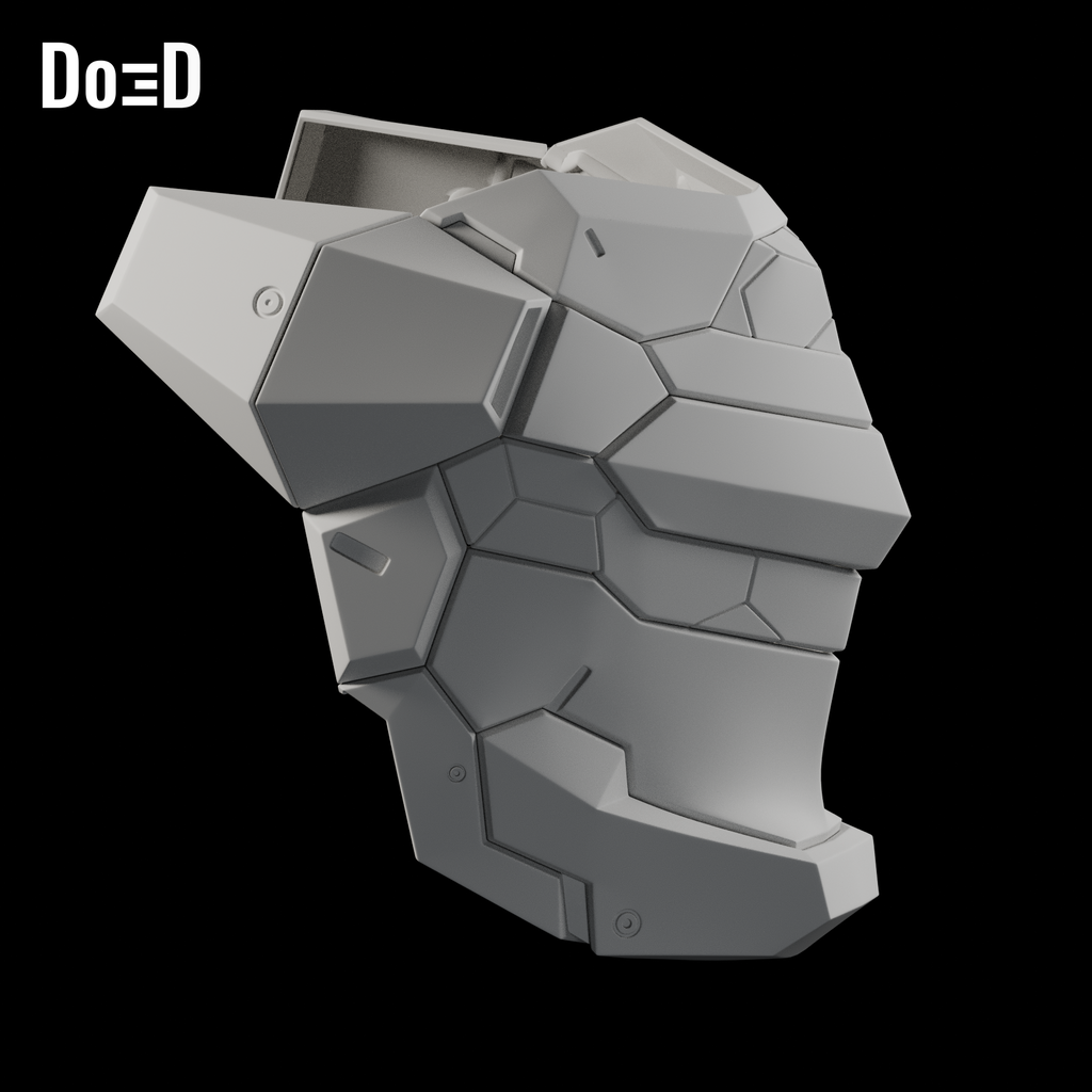 Do3D PSO2 Persona helmet, side view of the same supplied shell