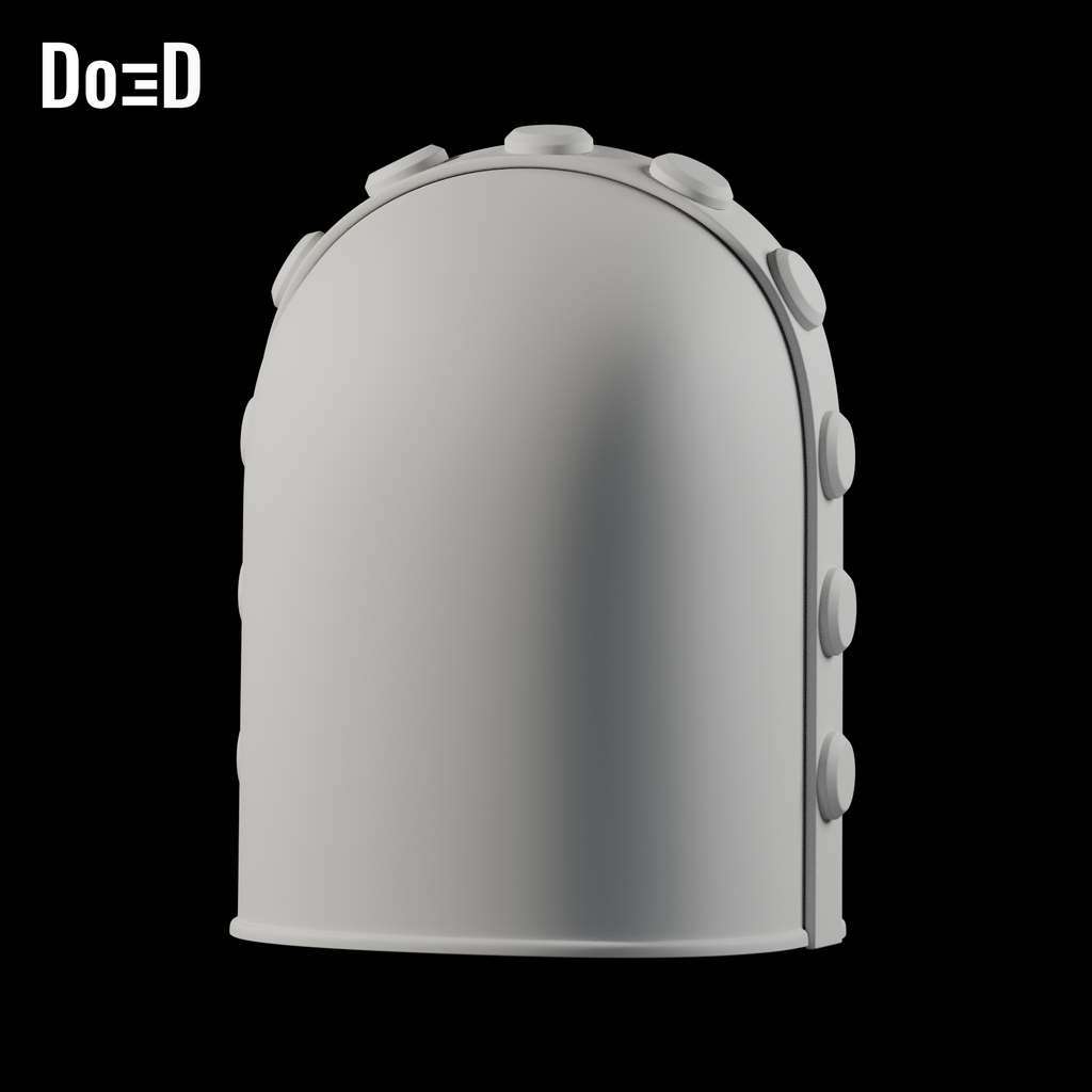 Do3D Rivals Iron Man Mark 1 helmet, rear view of the same mesh-eye configuration