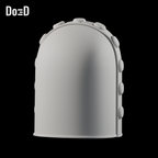Do3D Rivals Iron Man Mark 1 helmet, rear view of the same mesh-eye configuration