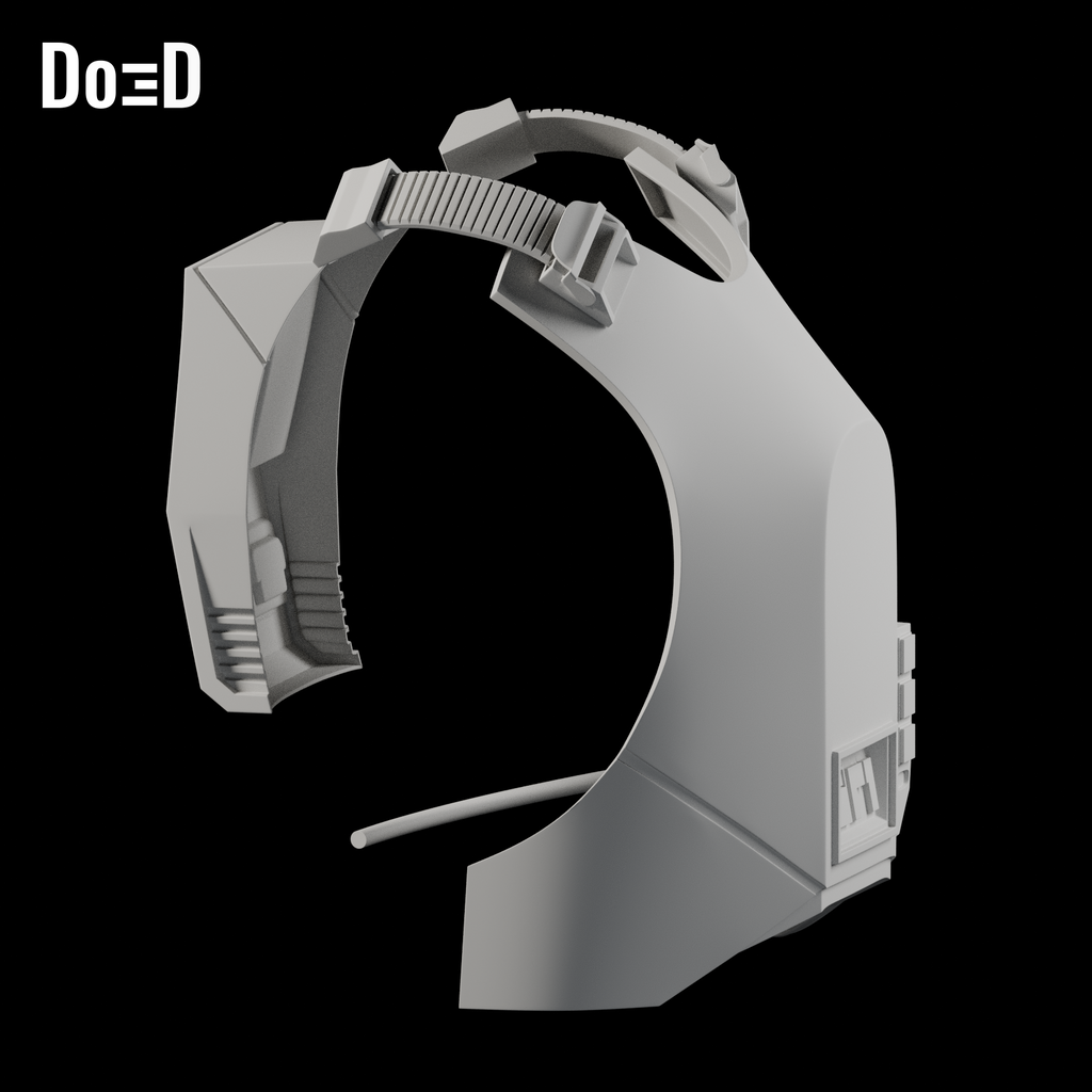 Do3D Star Wars Range Trooper chest and back armor, side view of the same supplied configuration