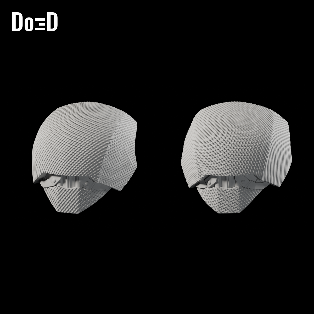 Do3D Batman Arkham shoulder armor pair, accurate Blender clay render