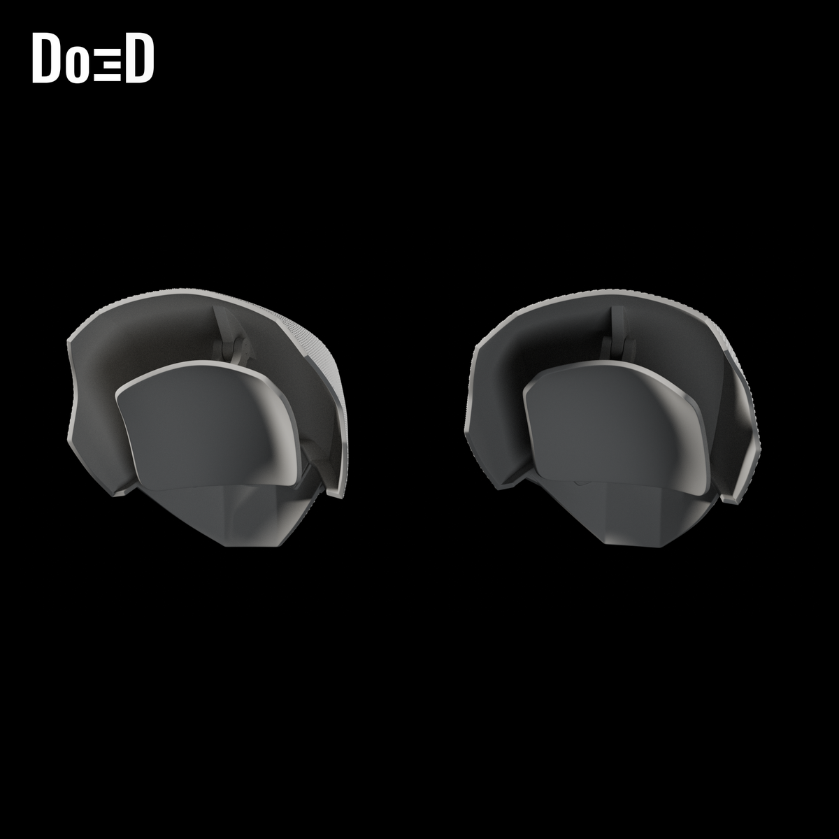 Do3D Batman Arkham shoulder armor pair, reverse/interior view of the same supplied configuration