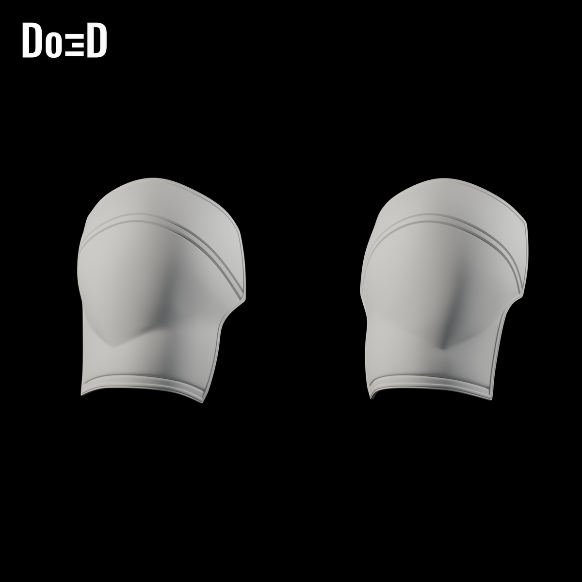 Do3D Deadpool3 SD3 left and right shoulder armor, accurate Blender clay render