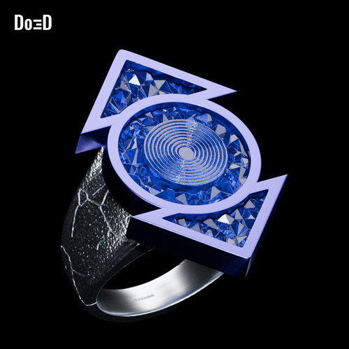 Custom Indigo Lantern shaped ring by Do3D